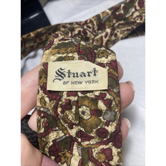 Wild Print Skinny Tie Necktie 1960s Vintage Holiday Party Wear Mod - Picture 2 of 5